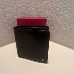 Cartier Mens Bifold Wallet Black Cowhide Leather Minimalist Classic Quiet Luxury